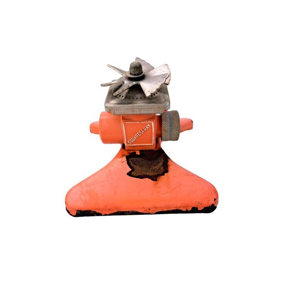 Vintage Metal Garden Sprinkler It Gets The Corners Orange Square Spray Original - Picture 4 of 7